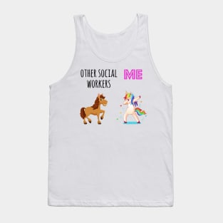 unicorn social worker, Funny Social Worker Gift Tank Top